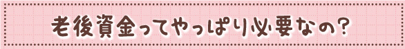 老後資金ってやっぱり必要なの？
